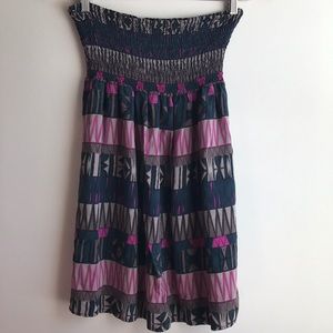 21 Strapless Boho Mini Dress Swim Coverup sz Lg